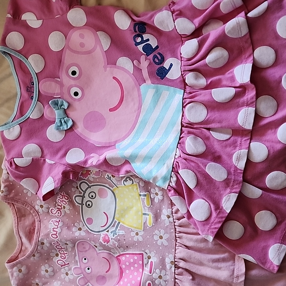 Peppa Pig Pink and Blue Polka Dot Kids Dress